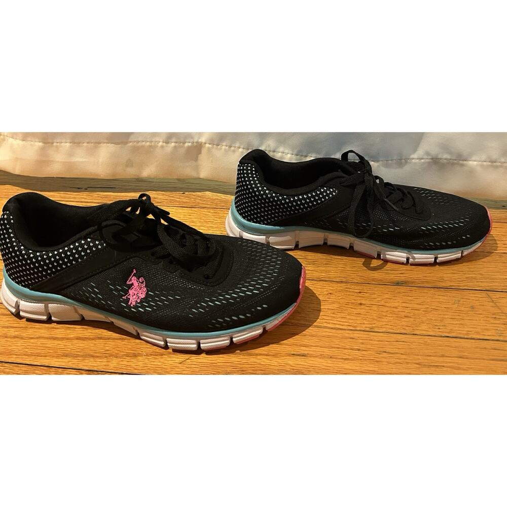 U.S. Polo Assn. Black/Pink Sneakers Women Size 7.5 - Picture 6 of 7